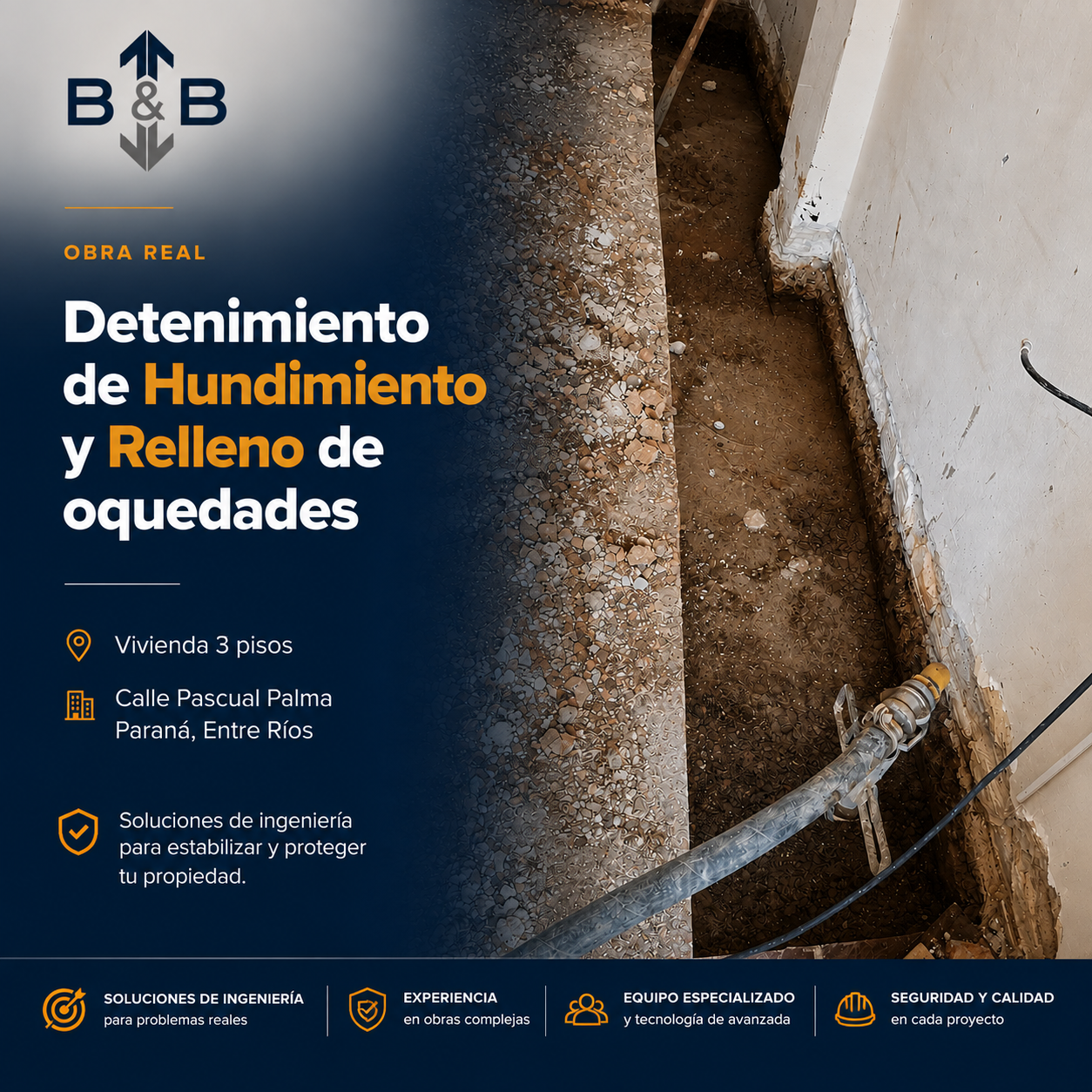Esquema: Corrección de oquedades bajo contrapiso